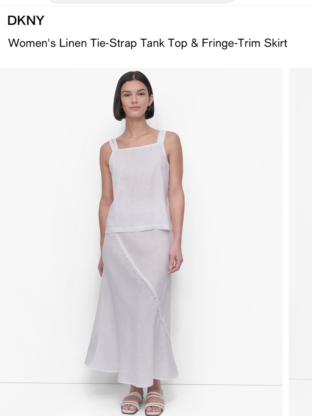DKNY Women's Linen Tie-Strap Tank Top only